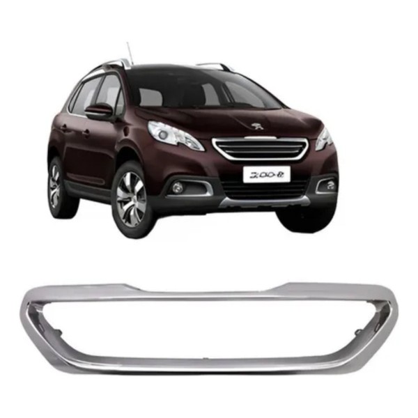 Moldura Grade Radiador Cromado Peugeot 2008 2015 2019