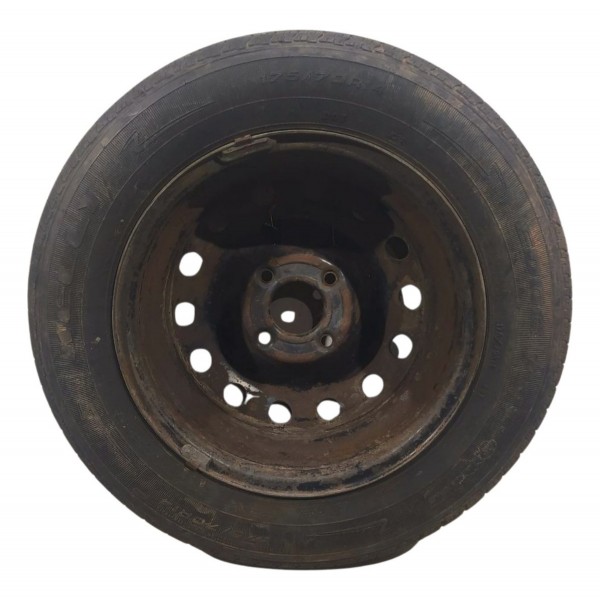 Roda Aro 14 4x108 175 70 R14 Pneu Menos Meia Vida