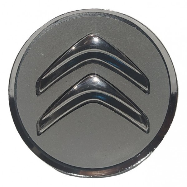 Calota Centro Roda Modelo Original Citroen 58mm Fundo Cinza